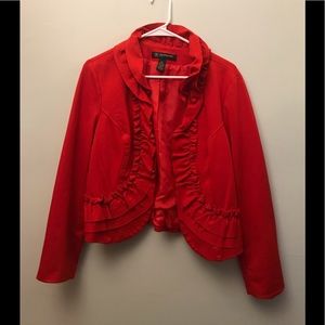 INC INTERNATIONAL CONCEPTS RED BLAZER